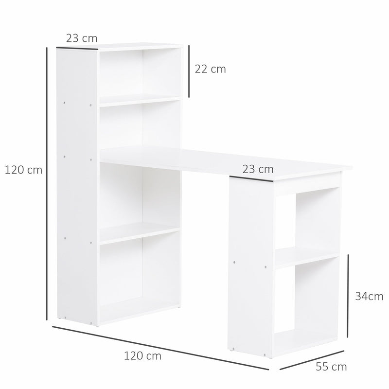 Computer Desk, 120Lx55Dx120H cm-White