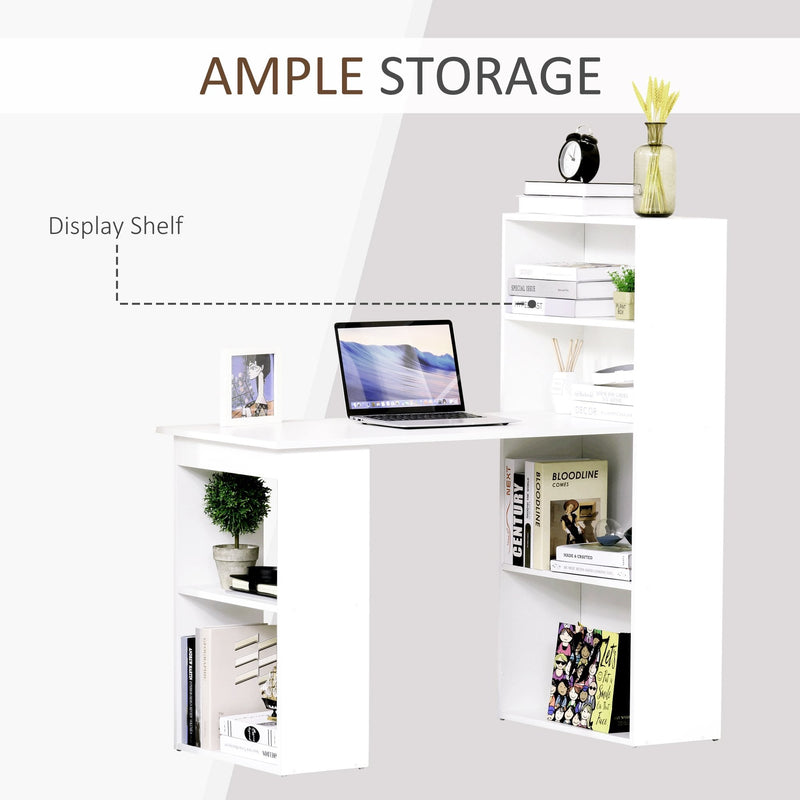 Computer Desk, 120Lx55Dx120H cm-White