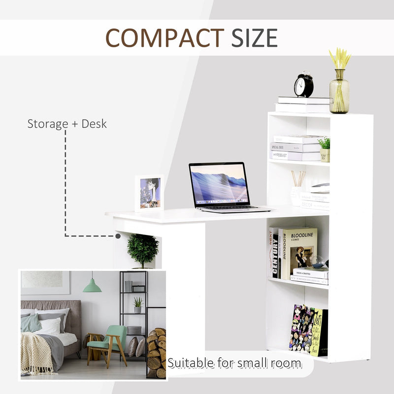 Computer Desk, 120Lx55Dx120H cm-White