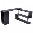 360 Degree Rotating Corner Desk, L-Shaped-Black