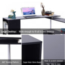 360 Degree Rotating Corner Desk, L-Shaped-Black