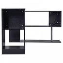 360 Degree Rotating Corner Desk, L-Shaped-Black