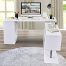 360 Degree Rotating Corner Desk, L-Shaped - White