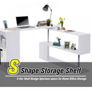 360 Degree Rotating Corner Desk, L-Shaped - White