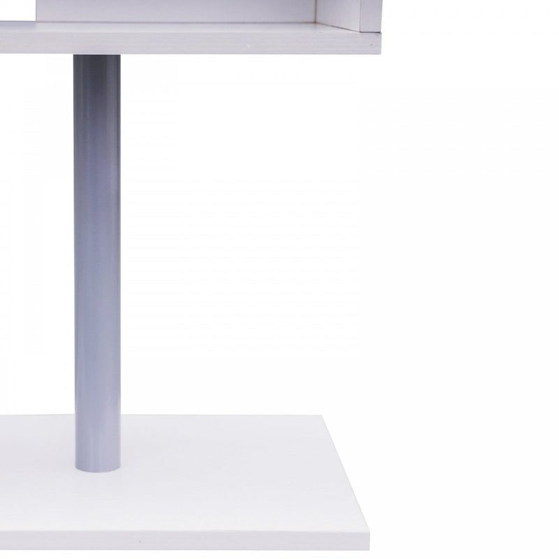 360 Degree Rotating Corner Desk, L-Shaped - White