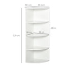 4-Tier Bookshelf, 120H cm-White