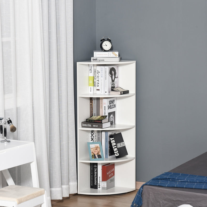 4-Tier Bookshelf, 120H cm-White
