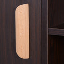 Free Standing Bookcase Shelves W/ Two Doors, 80L x 23.5W x 123Hcm-Walnut