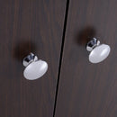 Open Bookcase Cabinet Shelves W/ Two Doors, 80W x 23.5D x 118Hcm-Walnut