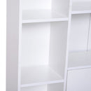 Open Bookcase Cabinet Shelves W/ Two Doors, 80W x 23.5D x 118Hcm-White