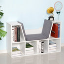 Bookcase Storage W/Particle Board Sponge Linen, 102W x 30D x 61Hcm-White/Grey