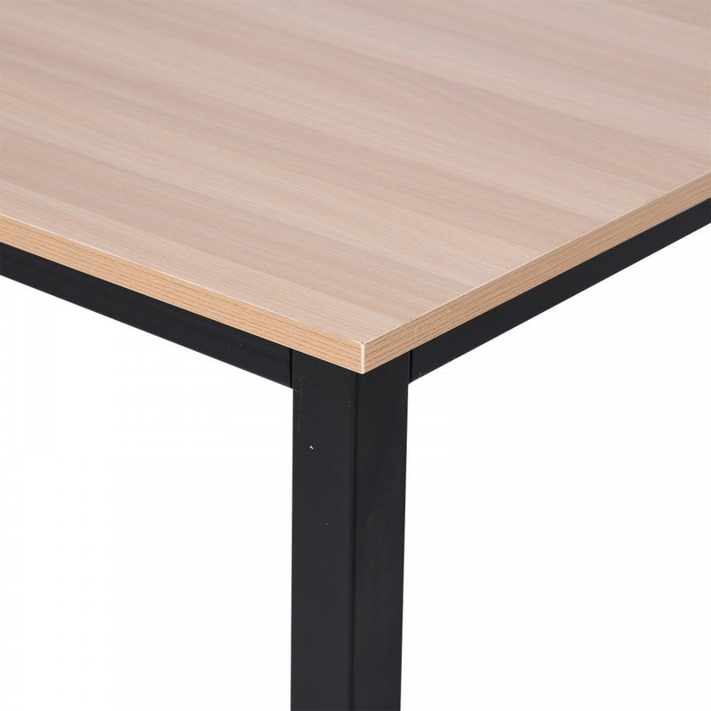 Computer Desk W/ Black Metal Frame MDF, 120W x 60D x 76Hcm-Oak Grain Tone