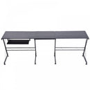 L Shaped Computer Desk W/ Keyboard Tray-Black