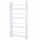 MDF Freestanding Wall-Mounted 4-Tier Magazine Shelf Rack White