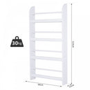 MDF Freestanding Wall-Mounted 4-Tier Magazine Shelf Rack White