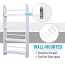 MDF Freestanding Wall-Mounted 4-Tier Magazine Shelf Rack White