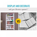 MDF Freestanding Wall-Mounted 4-Tier Magazine Shelf Rack White