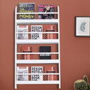 MDF Freestanding Wall-Mounted 4-Tier Magazine Shelf Rack White