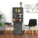 Folding Wall-Mounted Drop-Leaf Table With Chalkboard Shelf Multifunction - Black
