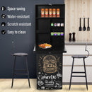 Folding Wall-Mounted Drop-Leaf Table With Chalkboard Shelf Multifunction - Black