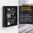 Folding Wall-Mounted Drop-Leaf Table With Chalkboard Shelf Multifunction - Black