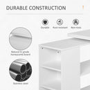 Corner Desk L-Shaped I-Shaped Computer Desk with Rotating Storage Shelf, White Wood Grain