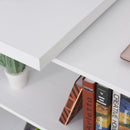 Corner Desk L-Shaped I-Shaped Computer Desk with Rotating Storage Shelf, White Wood Grain