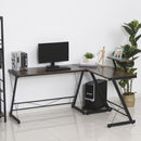 L Shaped Desk Round Corner Computer Gaming Table Workstation with Storage Shelf , CPU Stand for Home Office Industrial
