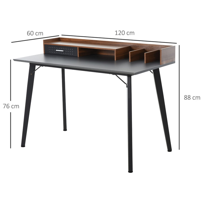 MDF Organised Compartment Home Office Desk Black