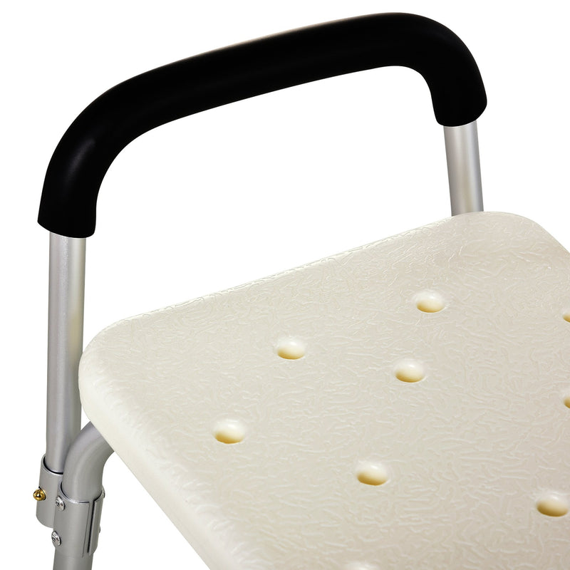 HOMCOM Adjustable Shower Bench with Back and Armrest