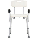 HOMCOM Adjustable Shower Bench with Back and Armrest