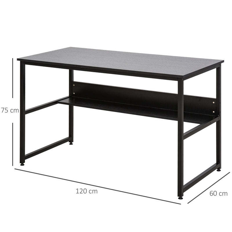 Particle Board 2-Tier Writing Desk Black