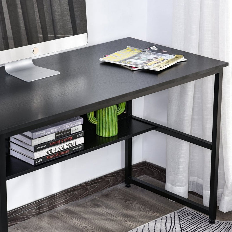 Particle Board 2-Tier Writing Desk Black