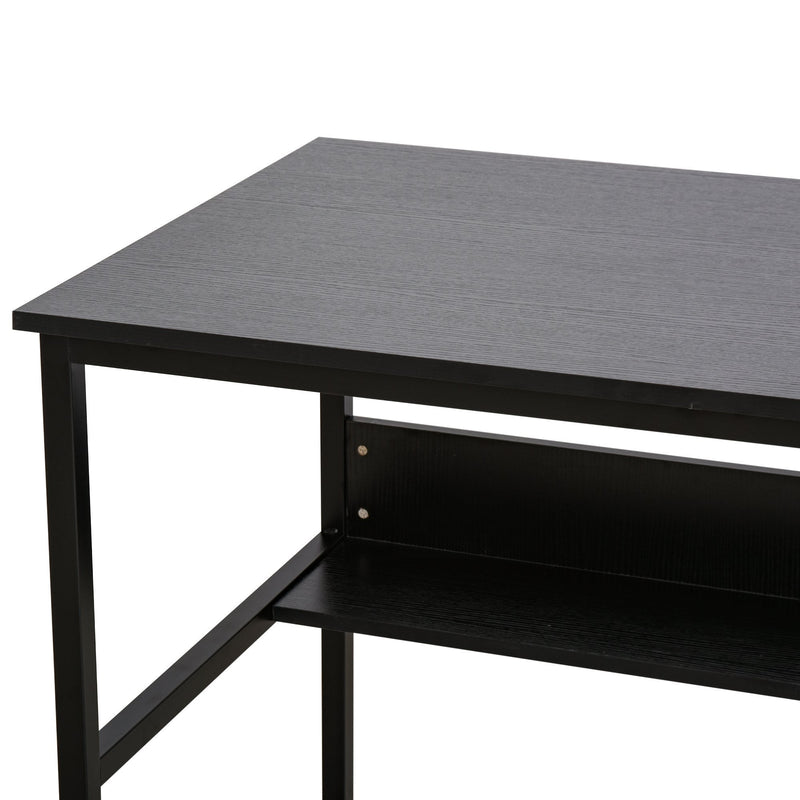 Particle Board 2-Tier Writing Desk Black