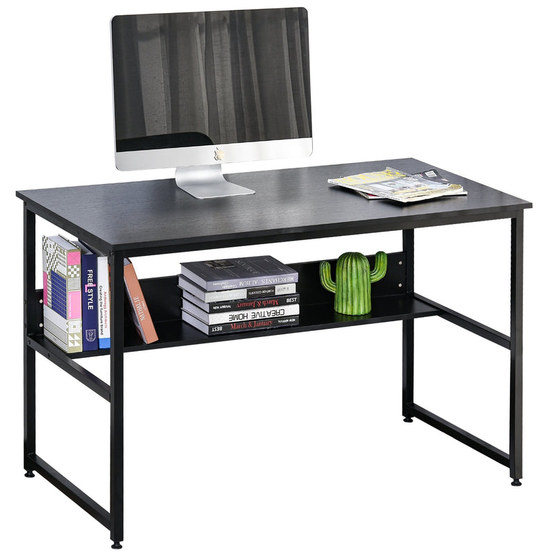 Particle Board 2-Tier Writing Desk Black