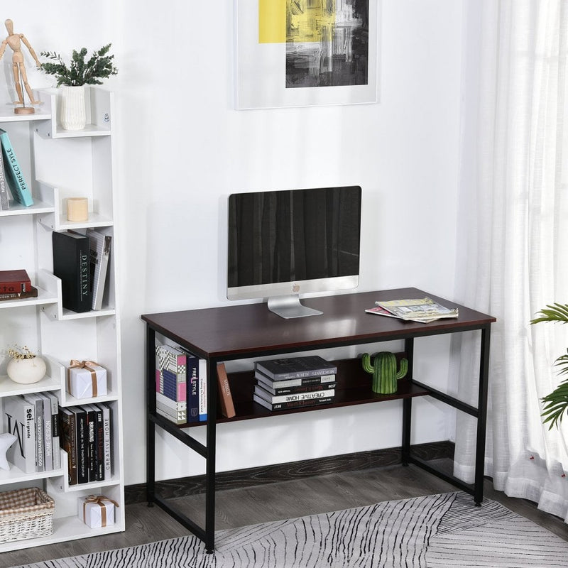 Particle Board 2-Tier Writing Desk Brown