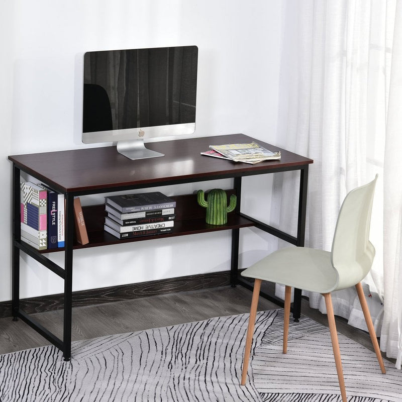 Particle Board 2-Tier Writing Desk Brown