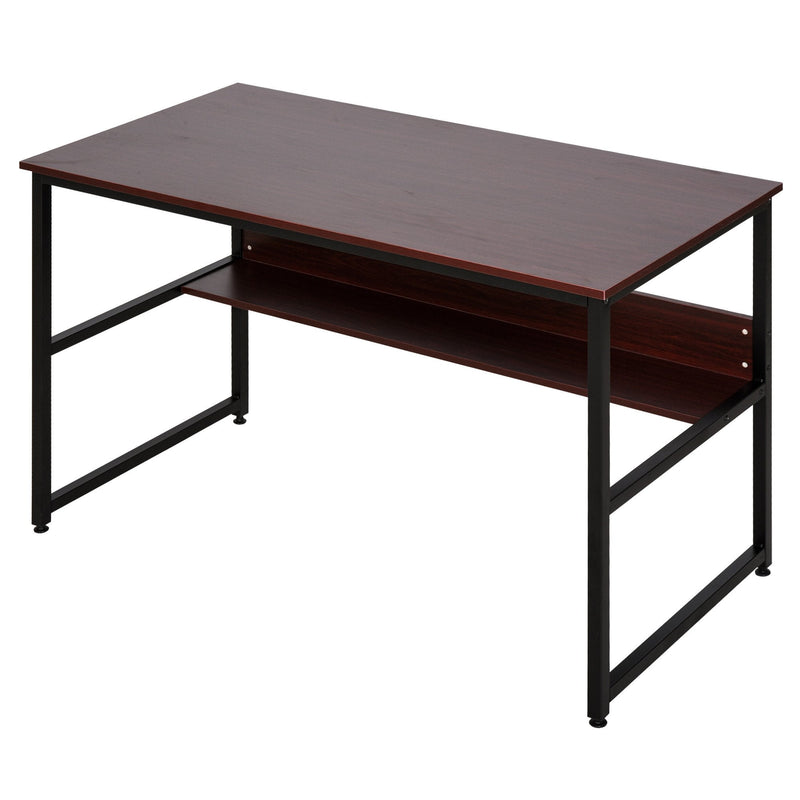 Particle Board 2-Tier Writing Desk Brown