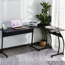 Particle Board L-Shaped Home Office Desk Black