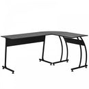 Particle Board L-Shaped Home Office Desk Black