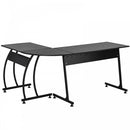 Particle Board L-Shaped Home Office Desk Black