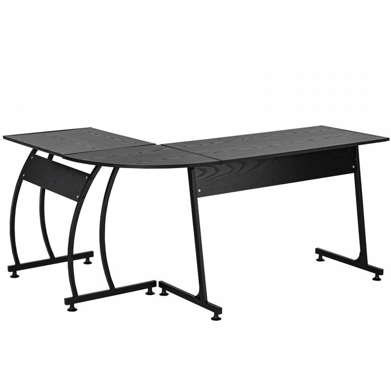 Particle Board L-Shaped Home Office Desk Black