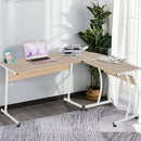 Particle Board L-Shaped Home Office Desk White/Oak