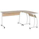 Particle Board L-Shaped Home Office Desk White/Oak