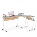 Particle Board L-Shaped Home Office Desk White/Oak