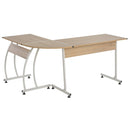 Particle Board L-Shaped Home Office Desk White/Oak