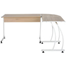 Particle Board L-Shaped Home Office Desk White/Oak