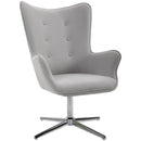 PU Leather Tufted Swivel Accent Chair Grey