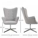 PU Leather Tufted Swivel Accent Chair Grey