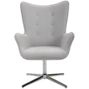 PU Leather Tufted Swivel Accent Chair Grey
